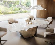 Esstisch Edge Boot 270x120 cm Keramik Iris FMG Onice Grigio Prisma Met...