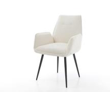 Esszimmerstuhl Zoa-Flex Bouclé Weiß 4-Fuß konisch Schwarz Taschenfeder...