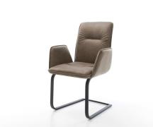 Freischwinger Vinja-Flex Mikrofaser Taupe Vintage Freischwinger flach ...