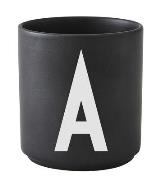 A-Z Becher / Porzellan - Buchstabe A - Design Letters - Schwarz