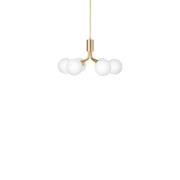 Nuura - Apiales 6 Pendelleuchte Brushed Brass/Opal
