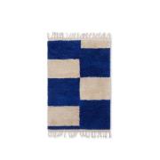 Ferm Living - Mara Knotted Rug S Bright Blue/Off-White