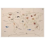 Ferm Living - The World Textile Map Off-White