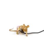 Seletti - Mouse Lamp Lop Lying Down Tischleuchte Gold Seletti