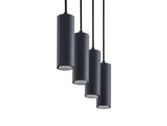 Lindby - Maniva 4 Pendelleuchte Black/Wood