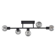 Lindby - Biscala 5 Deckenleuchte Black/Smoke