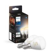 Philips Hue - Pære Hue White&Amb. 5,1W Luster Tropfen 2 pack. E14 Hue