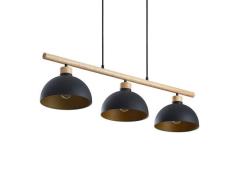 Lindby - Tirzana 3 Pendelleuchte Black/Light Wood