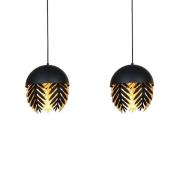 Lucande - Aparas 2 Pendelleuchte Black/Gold