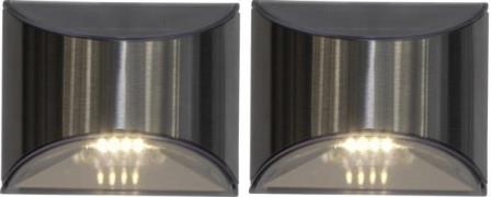 Wally solar cell wall lamp 2-pack (Silber)