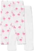 Tiny Treasure Lexi Leggings 2er-Pack, White/Flamingo 68