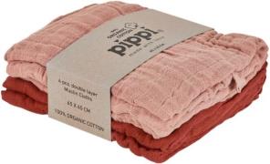 Pippi Musselintuch 4er-Pack, Misty Rose