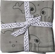 Done By Deer Swaddler Sea Friends 120x120 2er-Pack, Grey