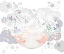 Schmooks Wallsticker Sleepy Moon, Blue