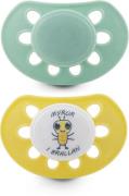 Esska Classic Ameise Silikon Schnuller 2er-Pack 4-36 m, Green/Yellow