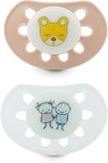 Esska Classic Glow Teddy/Kinder Silikon Schnuller 2er-Pack 4-36 m, Bei...