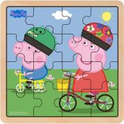 Peppa Wutz Holzpuzzle Fahrradfahren 16 Teile