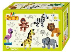 Hama Midi Perlen Geschenkpackung Zootiere, 2000 Stück