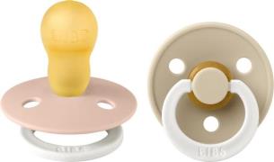 BIBS Colour Schnuller 2er-Pack Latex Größe 3 Rund, Blush GLOW/Vanilla ...