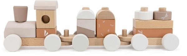 Label Label Stapelspielzeug Zug, Nougat, Babyspielzeug