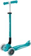 Globber Primo Plus Lights V2 3-rädriger Klapp-Tretroller, Wasserblau