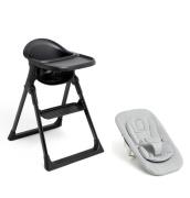 Beemoo CARE Harmony Hochstuhl inkl. Neugeborenen-Set, All Black