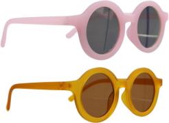 CarloBaby Sonnenbrille Stråla 2er-Pack 3-6 Jahre, Gelb/Rosa