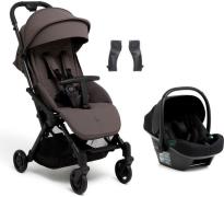 Beemoo Easy Fly Lux 4 Buggy inkl. Route i-Size Babyschale, Gull Grey/B...