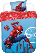 Marvel Spider-Man Bettwäsche 150x210 cm, Blau